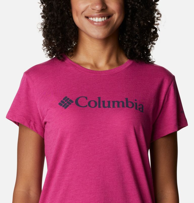Camiseta casual estampada Trek para mujer, Color: Wild Fuchsia Heather, Gem Columbia, image 4