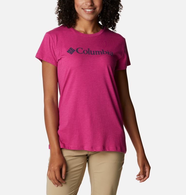 Women’s Trek Casual Graphic T-Shirt, Color: Wild Fuchsia Heather, Gem Columbia, image 1