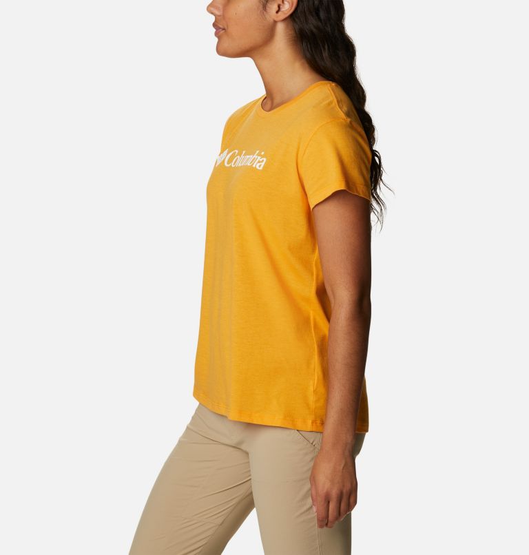 Women’s Trek Casual Graphic T-Shirt, Color: Mango Heather, Gem Columbia