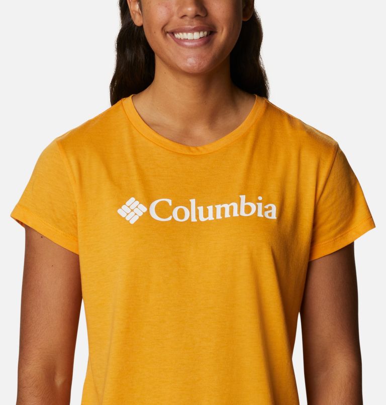 Thumbnail: Women’s Trek Casual Graphic T-Shirt, Color: Mango Heather, Gem Columbia, image 4