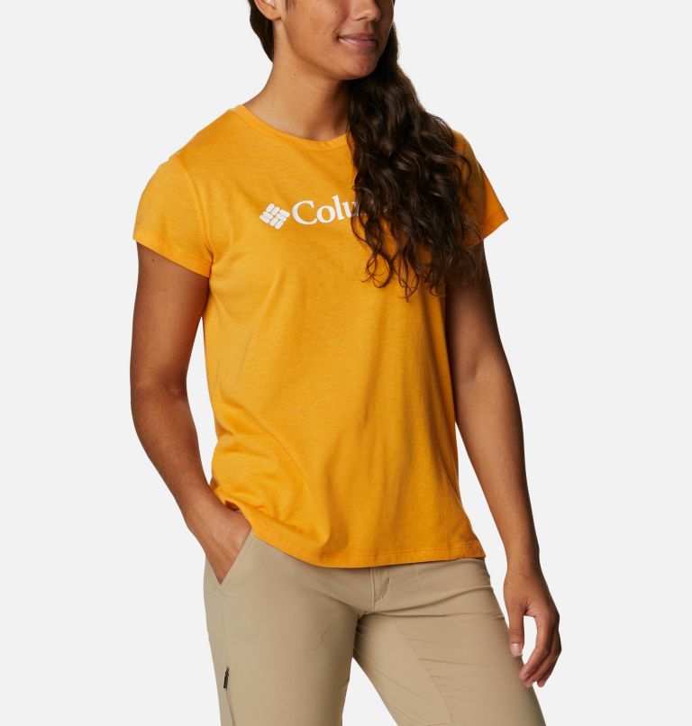 Thumbnail: Women’s Trek Casual Graphic T-Shirt, Color: Mango Heather, Gem Columbia, image 5