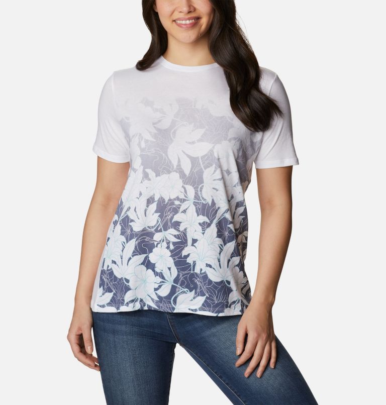 Women's Daisy Days Gradient Short Sleeve T-Shirt, Color: White, Lakeside Floral, image 1