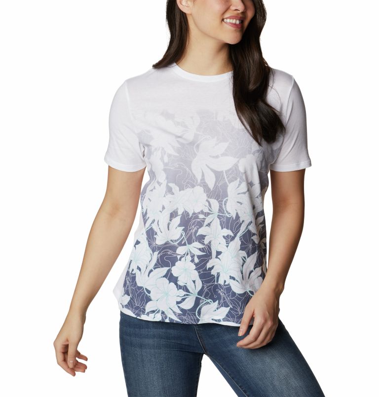 Women’s Daisy Days Casual Printed T-Shirt, Color: White, Lakeside Floral