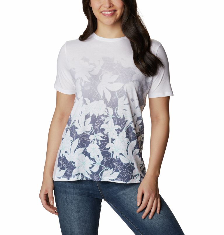 Women’s Daisy Days Casual Printed T-Shirt, Color: White, Lakeside Floral