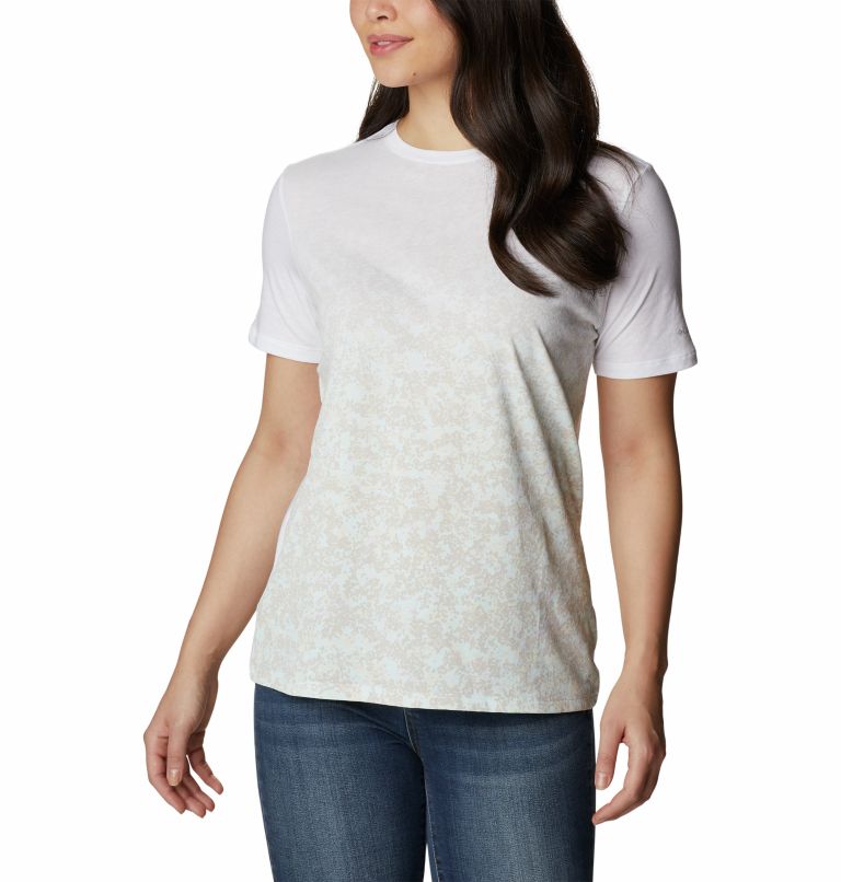 Women’s Daisy Days Casual Printed T-Shirt, Color: White, Dotty Disguise