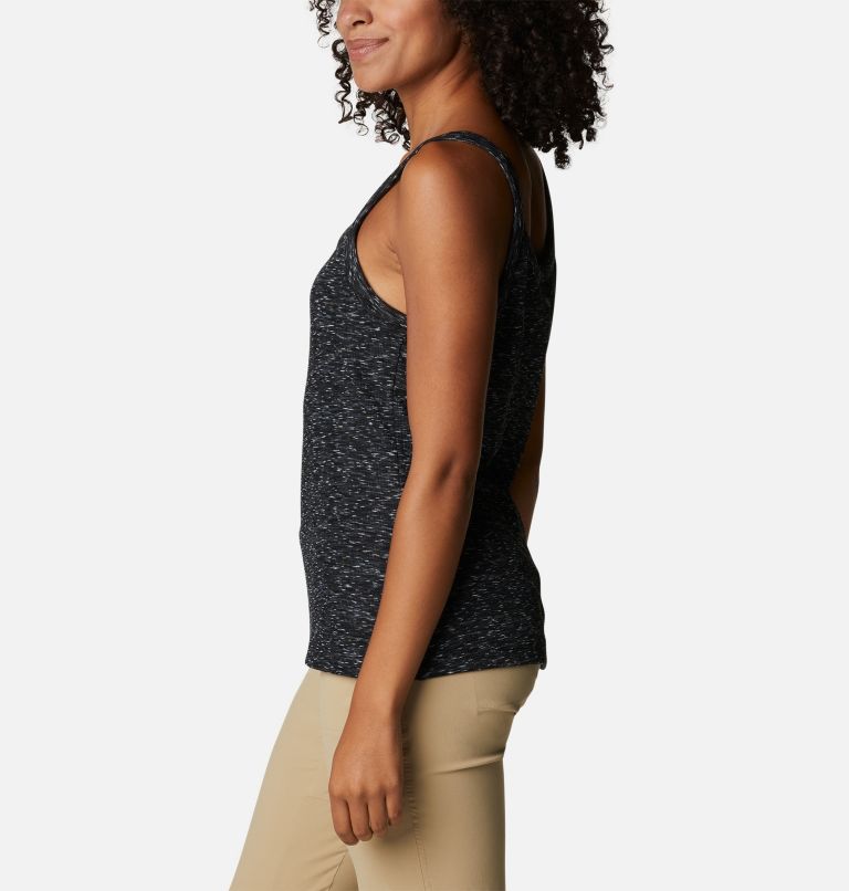 Women's Stanley Park Tank, Color: Black Spacedye, image 3