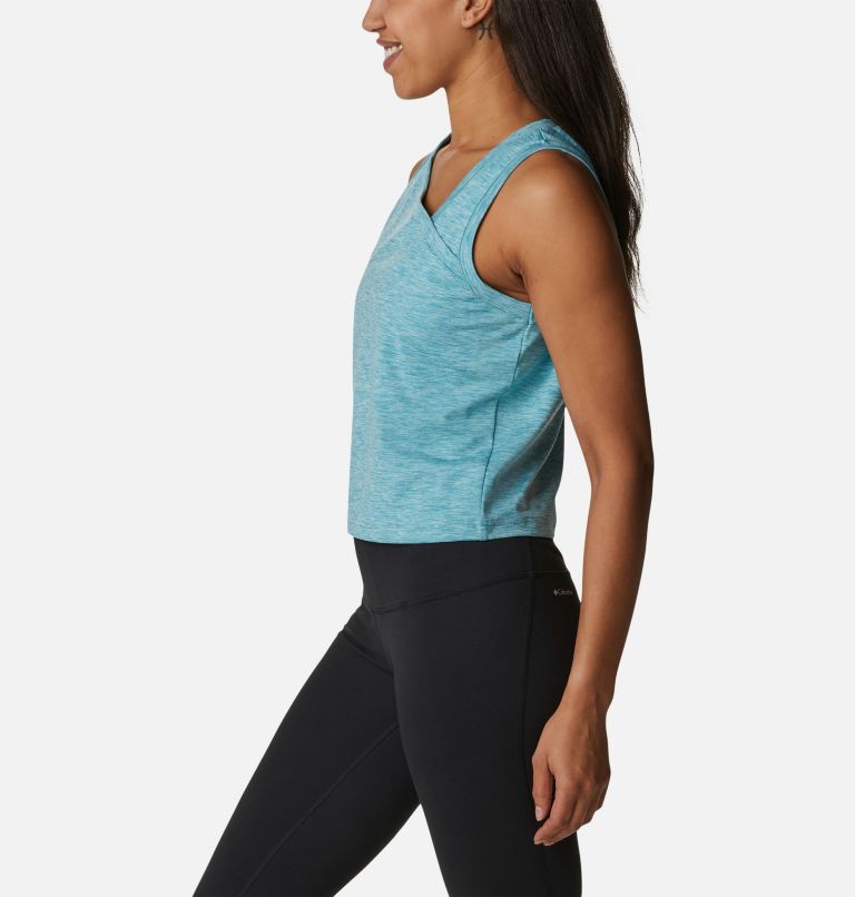 Thumbnail: Women’s Weekend Adventure Technical Tank Top, Color: Sea Wave Heather, image 3