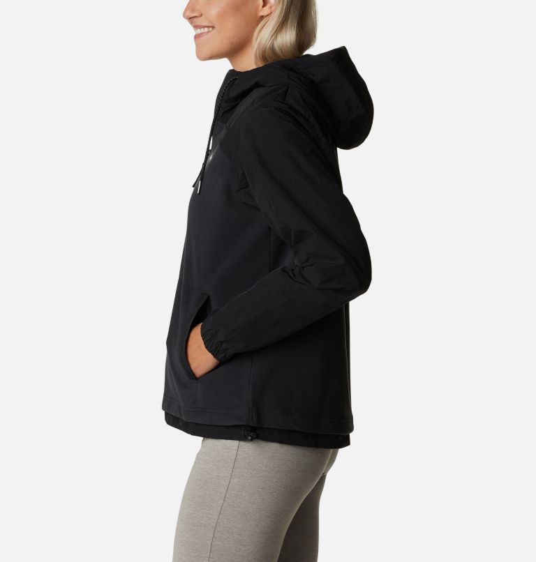 Women's Ali Peak Overlay Pullover Fleece, Color: Black