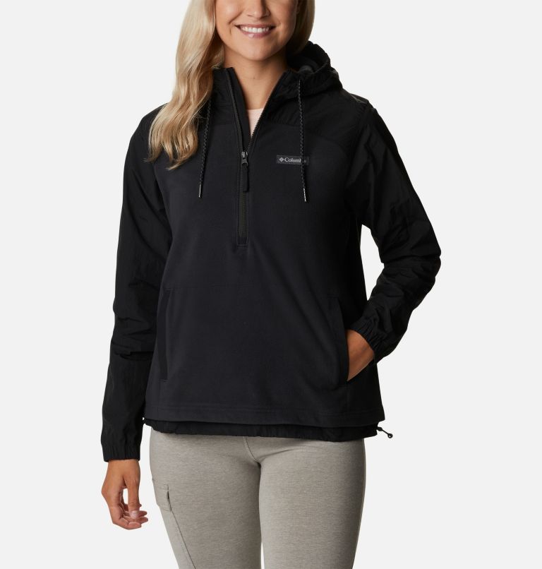 Thumbnail: Women’s Ali Peak Overlay Hooded Fleece , Color: Black, image 1