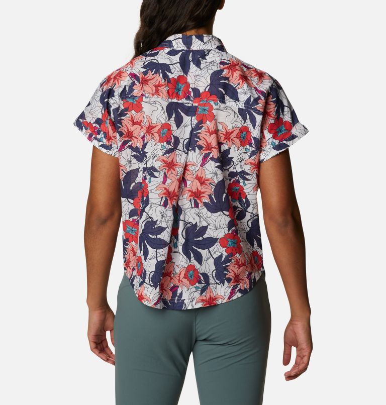 Women's Camp Henry IV Short Sleeve Shirt, Color: White Lakeshore Floral Multi, image 2