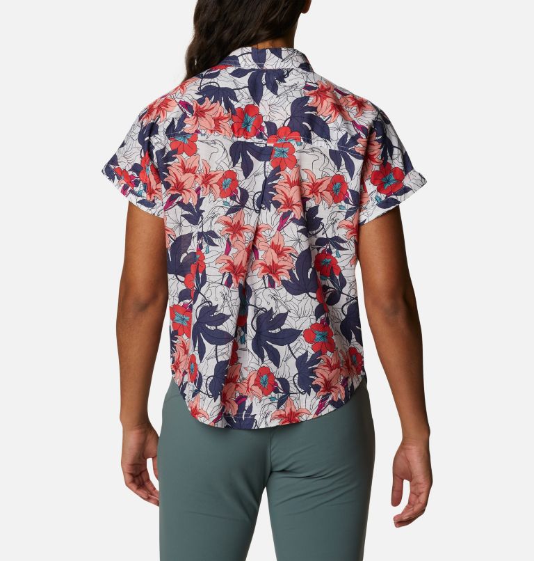 Thumbnail: Women's Camp Henry IV Short Sleeve Shirt, Color: White Lakeshore Floral Multi, image 2