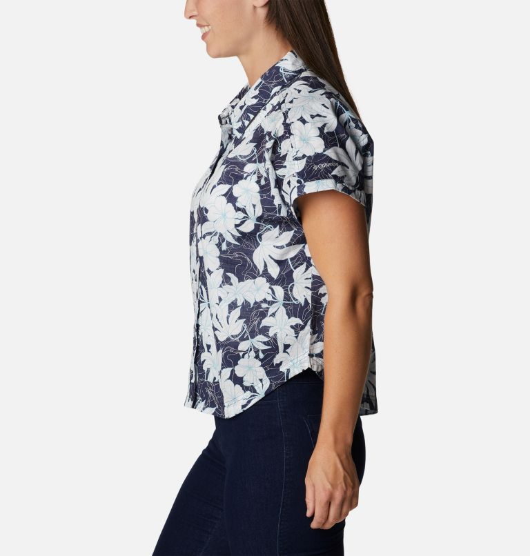 Women's Camp Henry IV Short Sleeve Shirt, Color: Nocturnal Lakeshore Floral, image 3