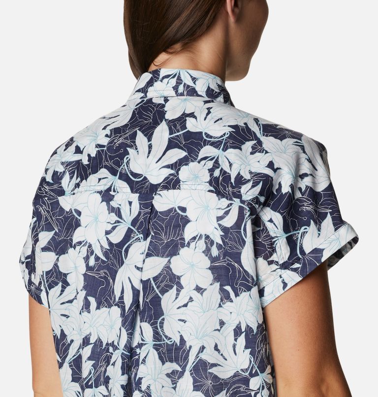 Women's Camp Henry IV Short Sleeve Shirt, Color: Nocturnal Lakeshore Floral, image 5