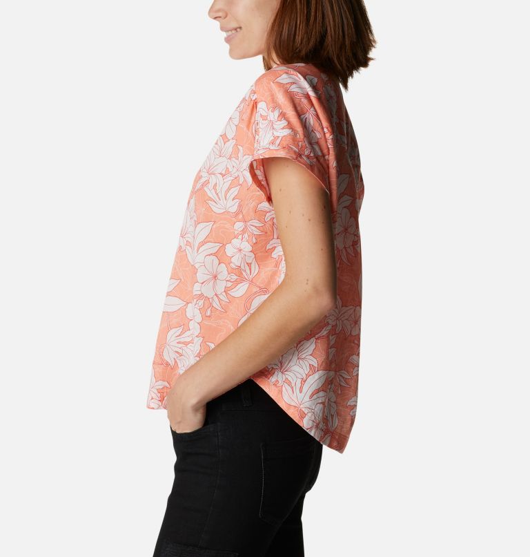 Women's Camp Henry IV Short Sleeve Shirt, Color: Coral Reef Lakeshore Floral, image 3