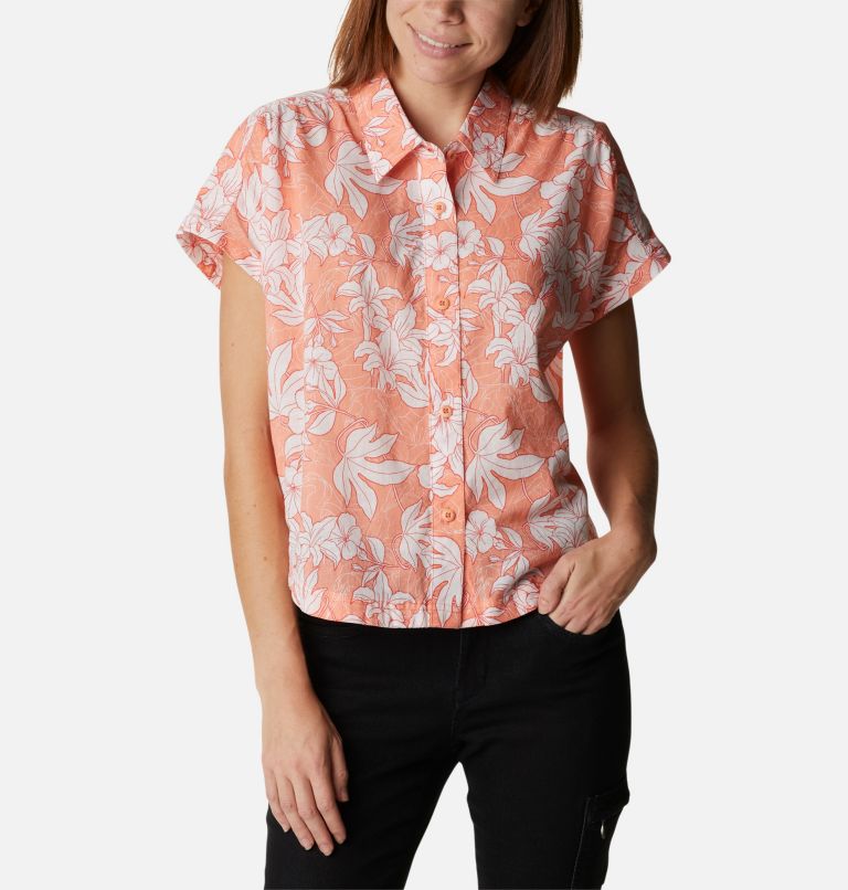 Women's Camp Henry IV Short Sleeve Shirt, Color: Coral Reef Lakeshore Floral, image 6