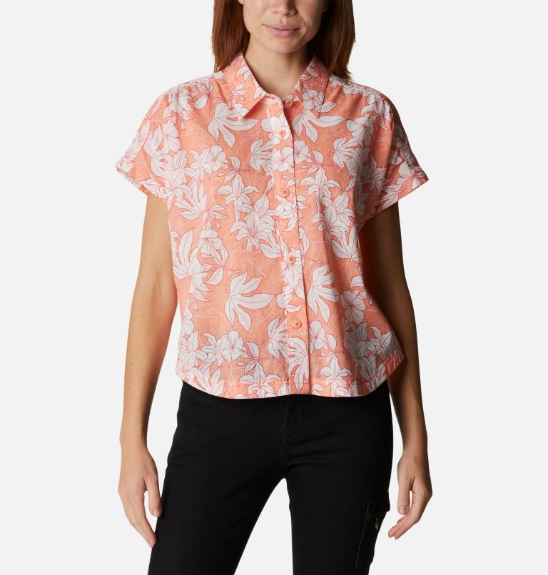 Women's Camp Henry IV Short Sleeve Shirt, Color: Coral Reef Lakeshore Floral, image 1