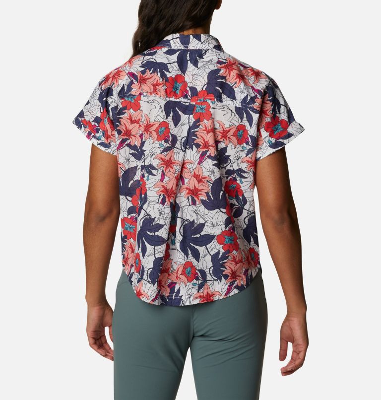 Women’s Camp Henry IV Casual Short Sleeve Shirt, Color: White Lakeshore Floral Multi, image 2