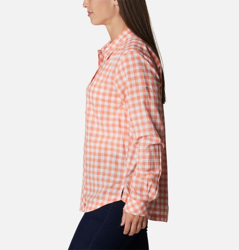 Thumbnail: Women's Camp Henry III Long Sleeve Shirt, Color: Coral Reef Gingham, image 3
