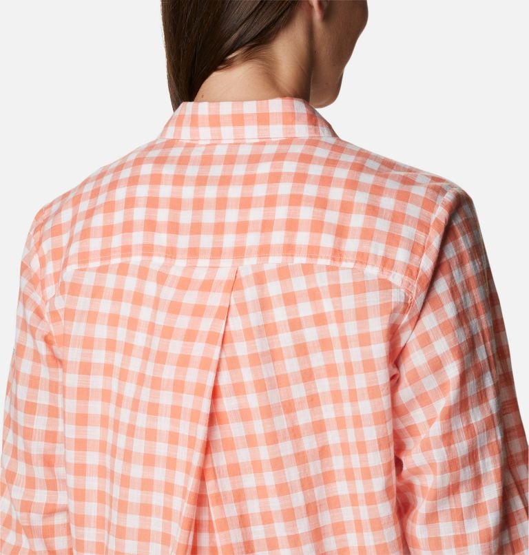 Thumbnail: Women's Camp Henry III Long Sleeve Shirt, Color: Coral Reef Gingham, image 5
