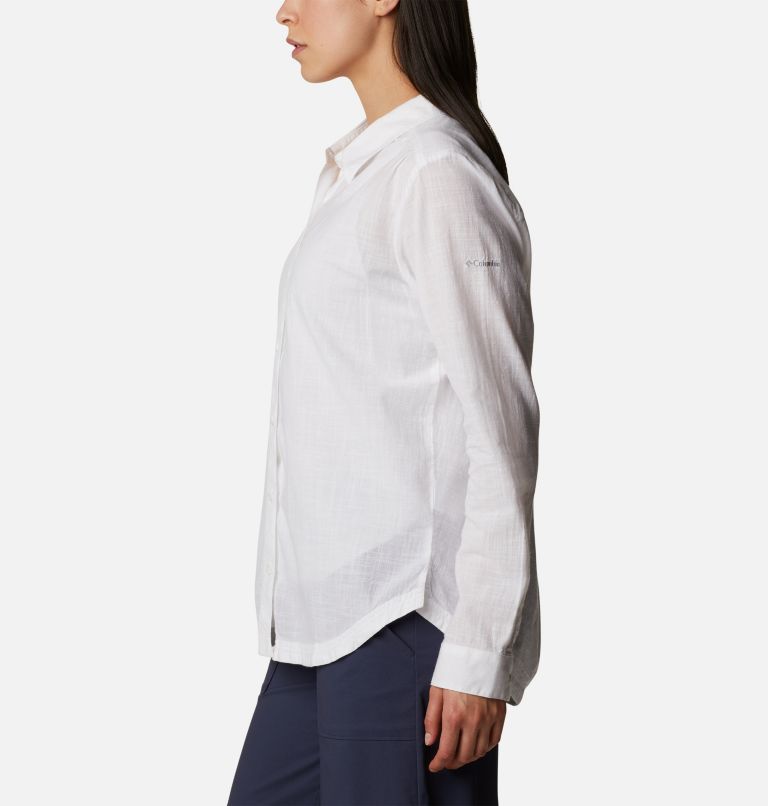 Women’s Camp Henry III Casual Shirt, Color: White Chambray, image 3