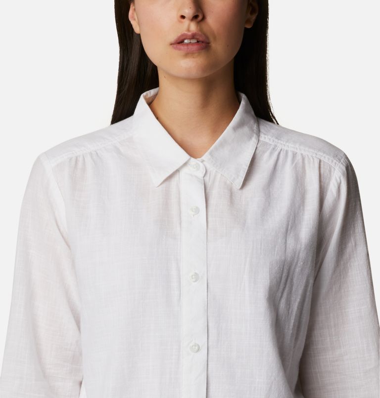 Women’s Camp Henry III Casual Shirt, Color: White Chambray, image 4