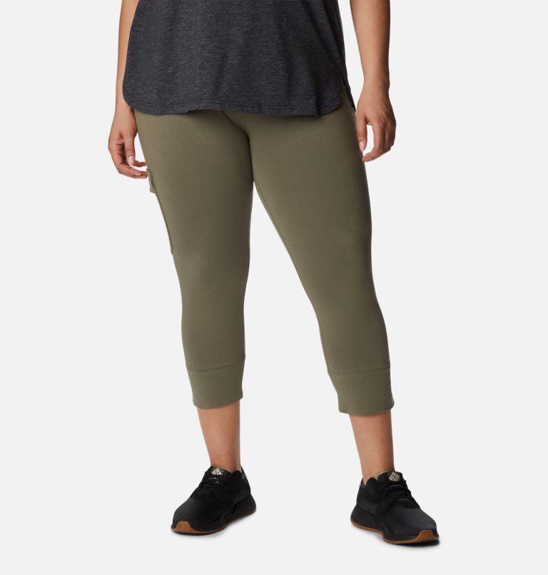 Women's Columbia Trek Capri Leggings - Plus Size, Color: Stone Green
