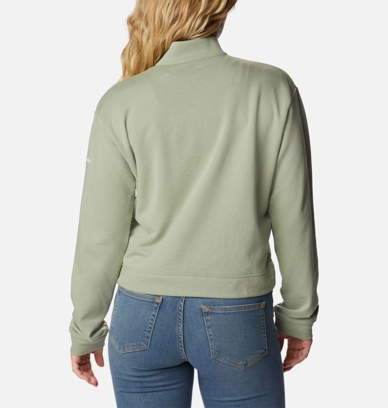 Women's Columbia Trek French Terry Half Zip Sweatshirt, Color: Safari, White CSC Stacked Logo, image 2