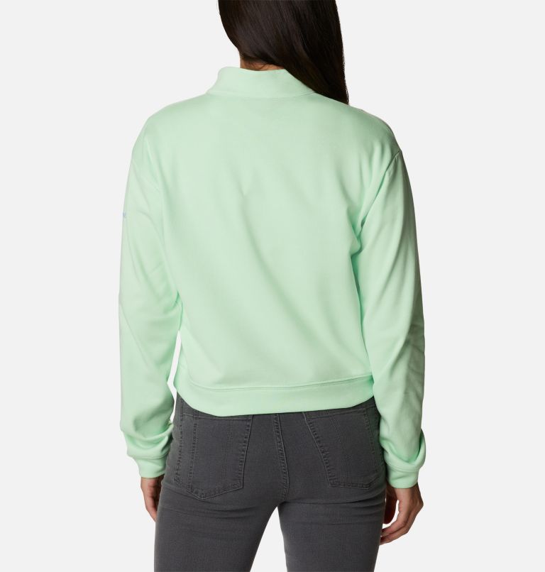 Thumbnail: Women's Columbia Trek French Terry Half Zip Sweatshirt, Color: Key West, Stacked Gem, image 2