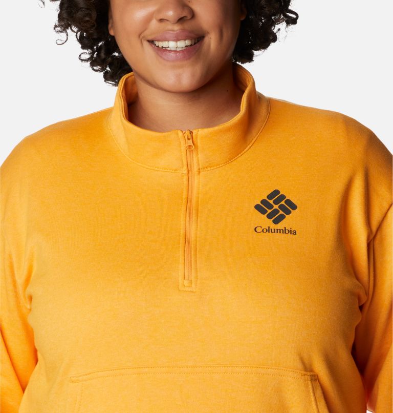 Women's Columbia Trek French Terry Half Zip Sweatshirt - Plus Size, Color: Mango Heather, Stacked Gem, image 4