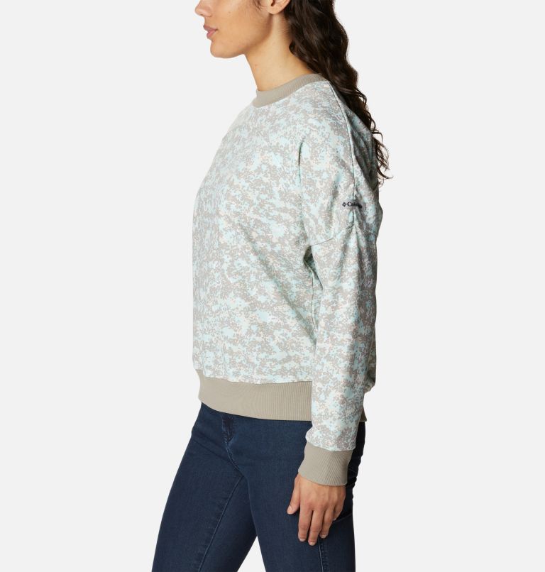 Women's Columbia Lodge French Terry Crew, Color: Chalk Dotty Disguise, image 3