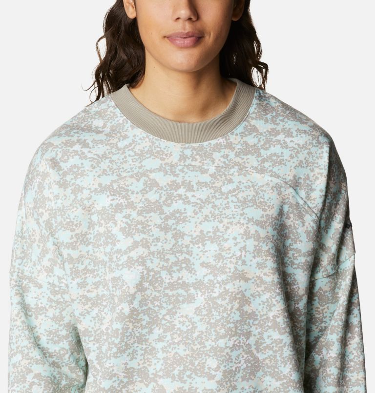 Women's Columbia Lodge French Terry Crew, Color: Chalk Dotty Disguise
