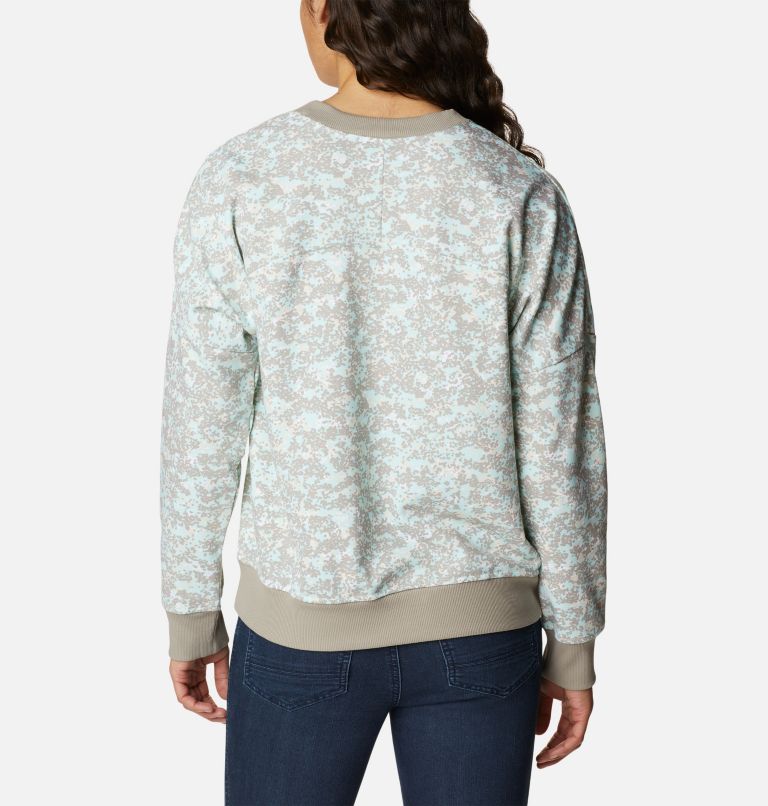 Women's Columbia Lodge French Terry Crew, Color: Chalk Dotty Disguise, image 2