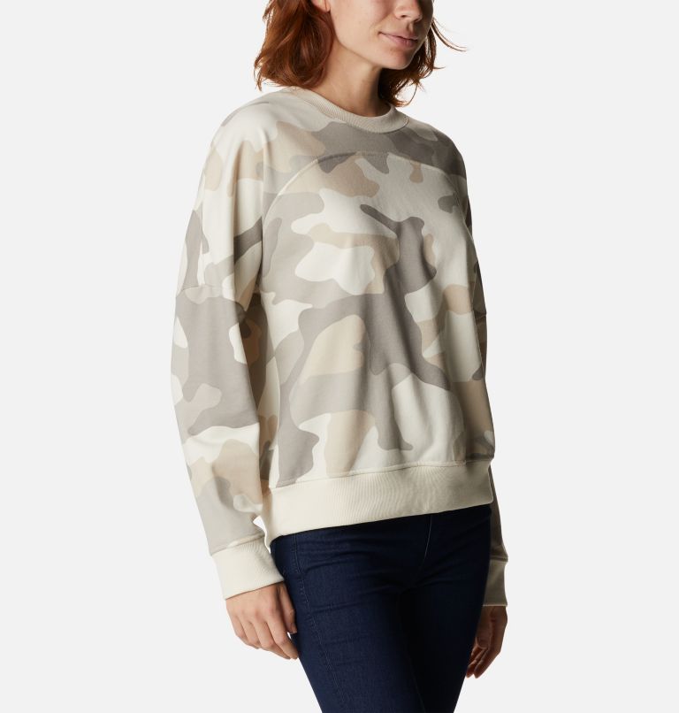 Women's Columbia Lodge French Terry Crew, Color: Chalk Mod Camo, image 5