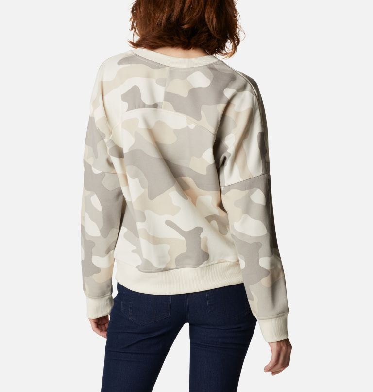 Thumbnail: Women's Columbia Lodge French Terry Crew, Color: Chalk Mod Camo, image 2
