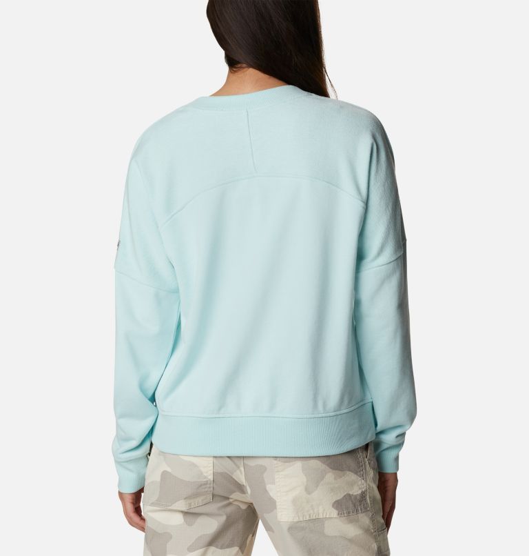 Women's Columbia Lodge French Terry Crew, Color: Icy Morn, image 2