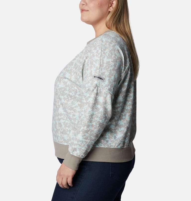 Women's Columbia Lodge French Terry Crew - Plus Size, Color: Chalk Dotty Disguise, image 3