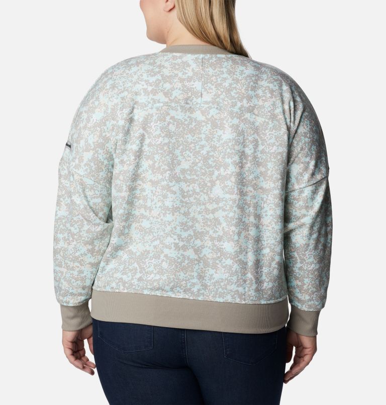Women's Columbia Lodge French Terry Crew - Plus Size, Color: Chalk Dotty Disguise, image 2