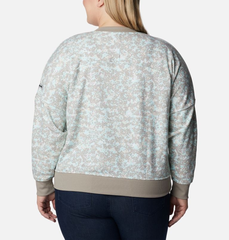 Thumbnail: Women's Columbia Lodge French Terry Crew - Plus Size, Color: Chalk Dotty Disguise, image 2