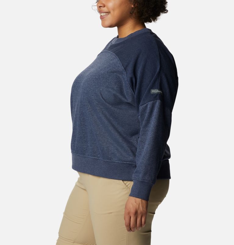 Thumbnail: Women's Columbia Lodge French Terry Crew - Plus Size, Color: Nocturnal Heather, Nocturnal, image 3