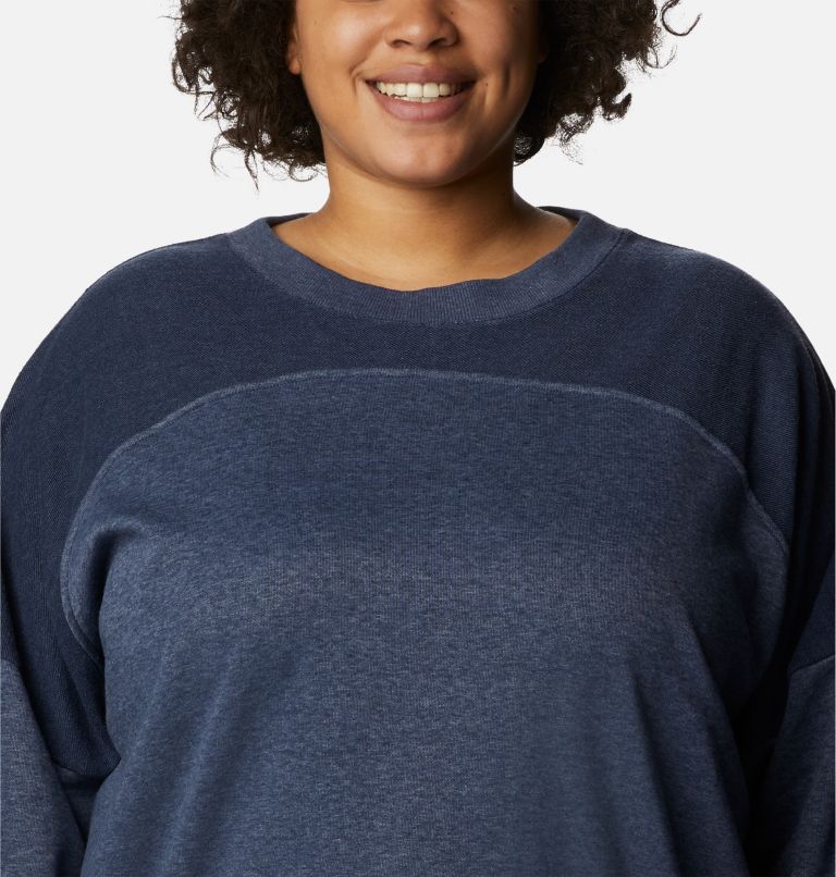 Thumbnail: Women's Columbia Lodge French Terry Crew - Plus Size, Color: Nocturnal Heather, Nocturnal, image 4
