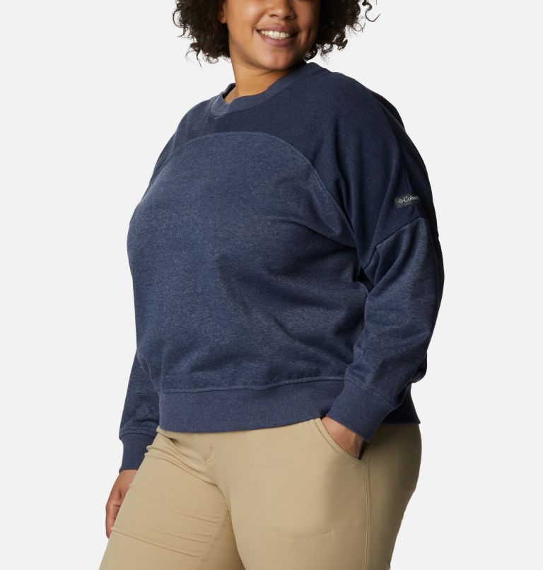 Thumbnail: Women's Columbia Lodge French Terry Crew - Plus Size, Color: Nocturnal Heather, Nocturnal, image 5