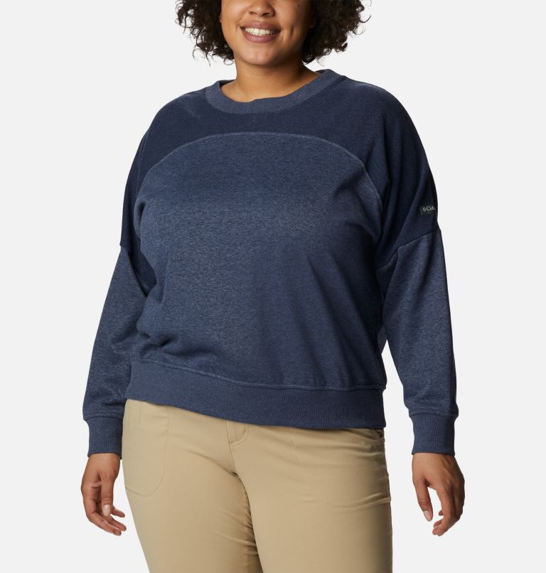 Thumbnail: Women's Columbia Lodge French Terry Crew - Plus Size, Color: Nocturnal Heather, Nocturnal, image 1