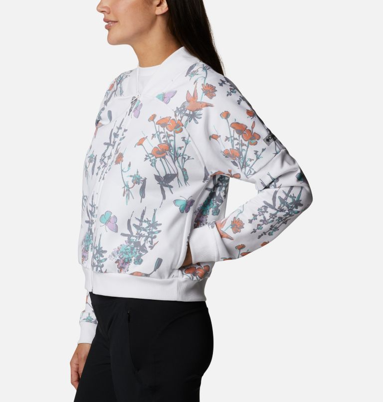 Manteau à fermeture éclair en tissu éponge Columbia Lodge Femme, Color: White Radical Botanical, image 3