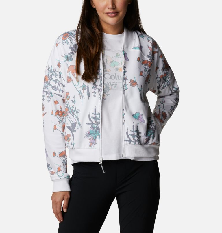 Manteau à fermeture éclair en tissu éponge Columbia Lodge Femme, Color: White Radical Botanical, image 6