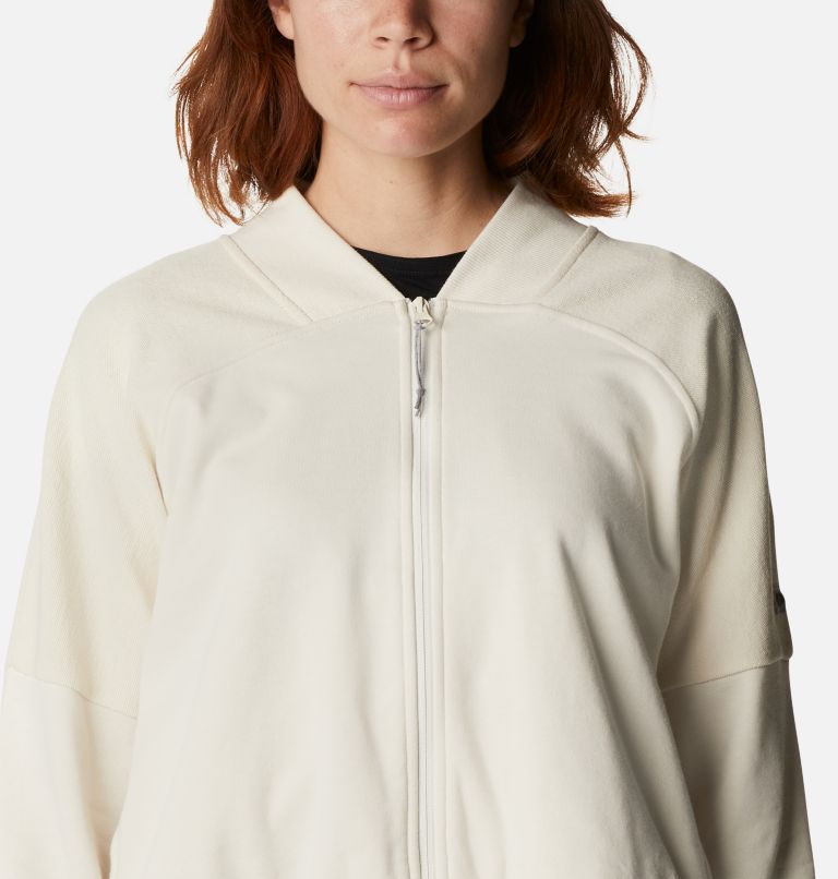 Women's Columbia Lodge French Terry Full Zip Jacket, Color: Chalk