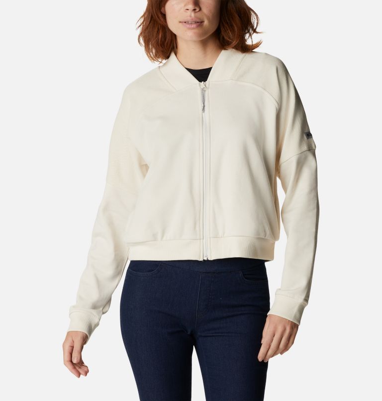 Thumbnail: Women's Columbia Lodge French Terry Full Zip Jacket, Color: Chalk, image 1