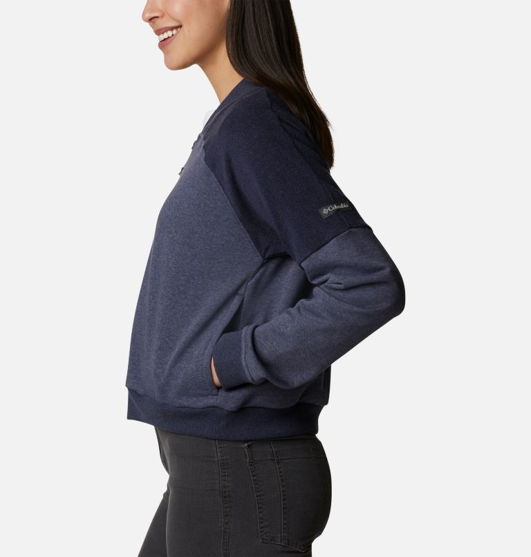 Thumbnail: Women's Columbia Lodge French Terry Full Zip Jacket, Color: Nocturnal Heather, image 3