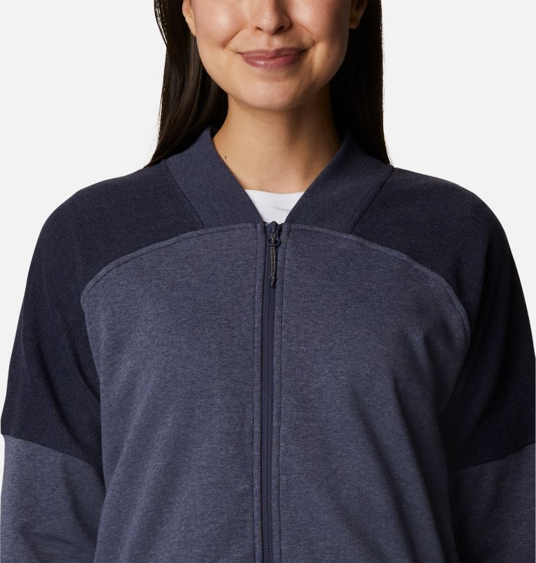 Women's Columbia Lodge French Terry Full Zip Jacket, Color: Nocturnal Heather, image 4
