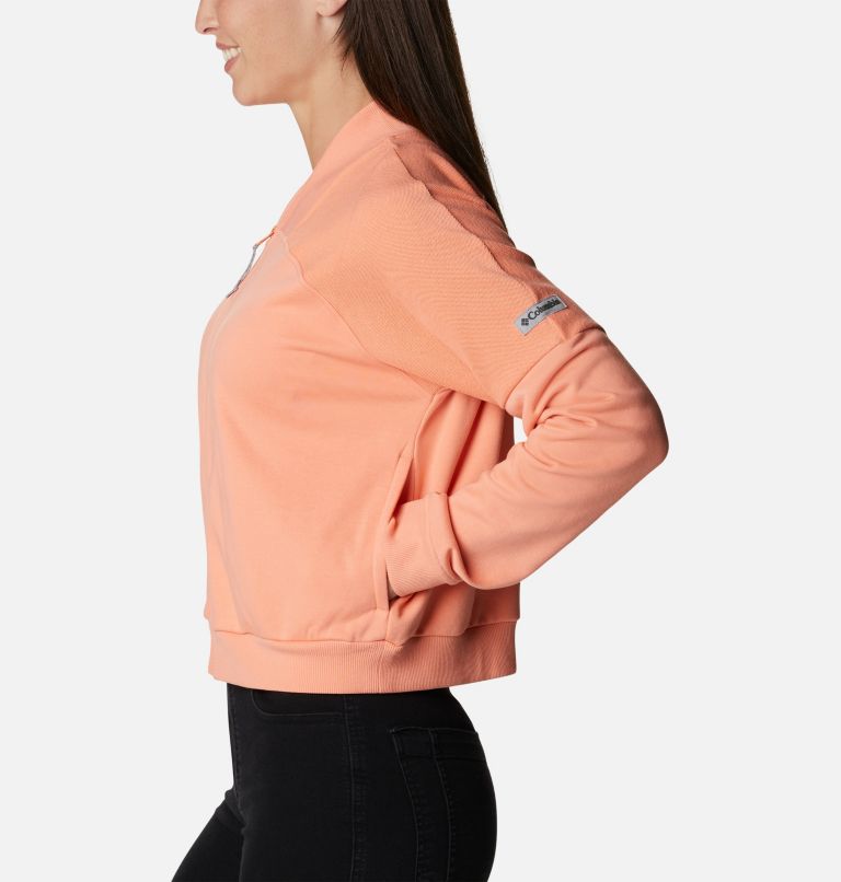 Women's Columbia Lodge French Terry Full Zip Jacket, Color: Coral Reef, image 3