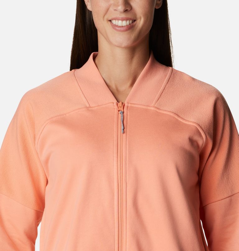 Thumbnail: Women's Columbia Lodge French Terry Full Zip Jacket, Color: Coral Reef, image 4